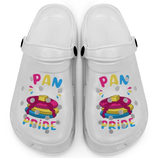 Pan Cake Pride Funny LGBTQ Pride Flag Pun Pancakes Clogs