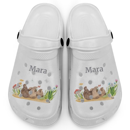 Forest Animal Bear Flowers Name David Clogs