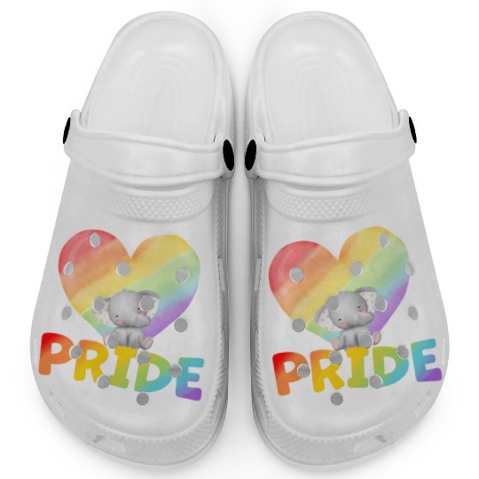 cute love pride elephant Clogs
