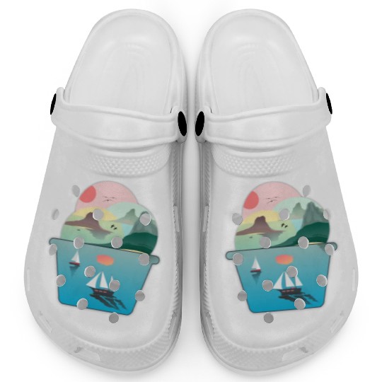 Summer Ice Cream Ocean Wanderlust Sailing Sunset Clogs