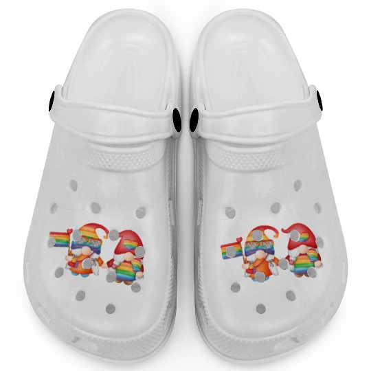 Pride Month LGBTQ Rainbow Gnome Lover Clogs