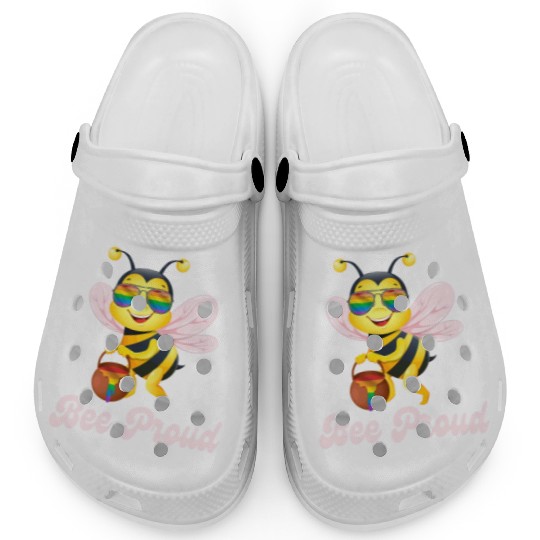 Proud Bee LGBTQ Pride Rainbow Flag Honey Clogs