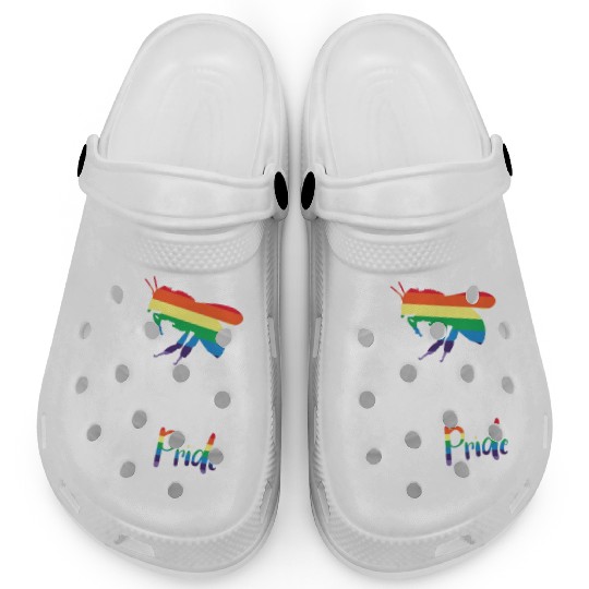 Bee Proud Let's Go Pride! LGBTQ Pride Month Gay Clogs