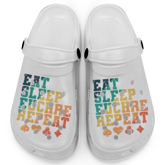 Eat Sleep Euchre Repeat Deck of Cards playing Card Clogs