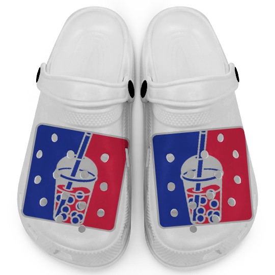 Red blue bubble tea Clogs