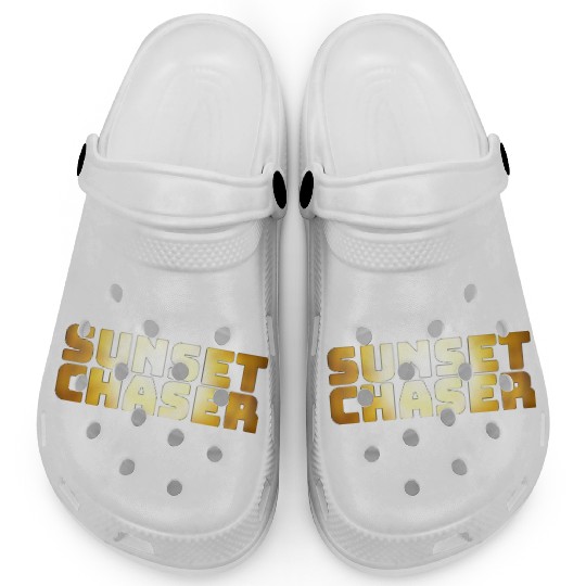 Sunset chaser yellow quote amazing Clogs