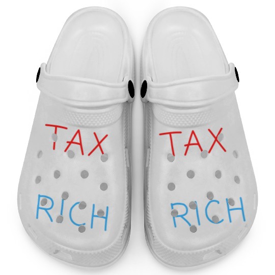 TAX THE RICH (Red, White and Blue letters) Clogs