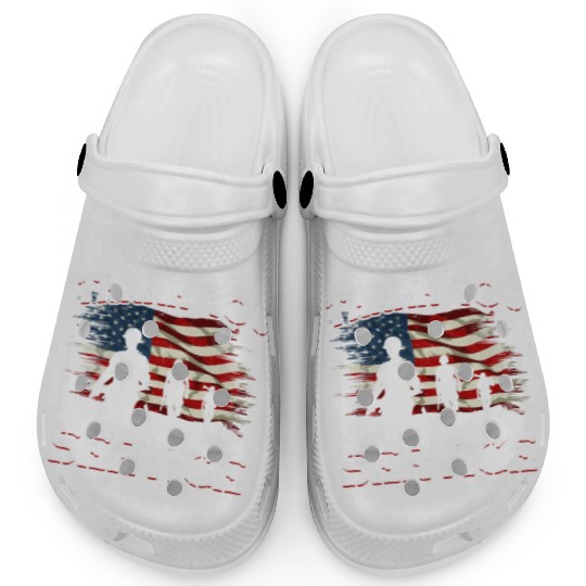 Memorial Day American Flag Patriotic Soldier US Clogs