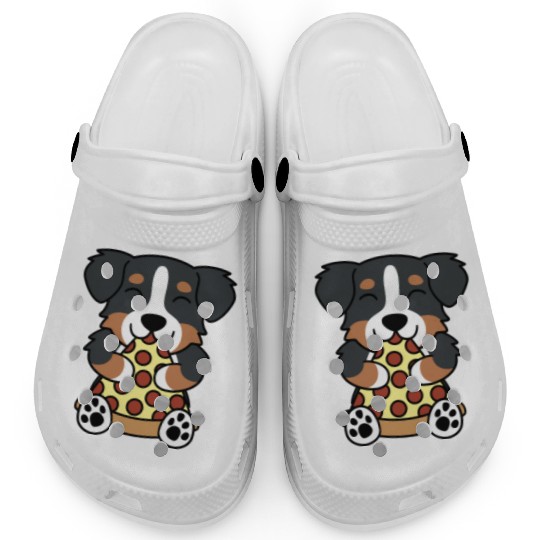 Bernese Mountain Dog Pizza Lover Clogs