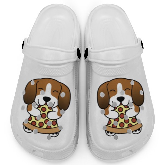 Basset Hound Pizza Lover Clogs