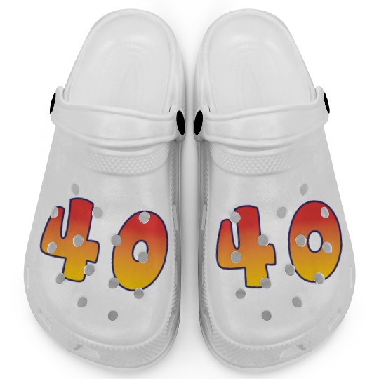 Number 40 Red - Orange Design Clogs