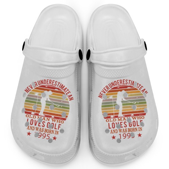 Golfing Golfplayers Vintage 1995 Birthday Clogs