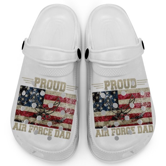 Proud Air Force Dad Veteran Us Flag Clogs