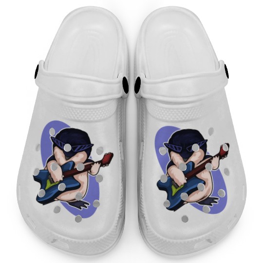 Penguin Clogs Children Penguin Guitar Heavy Metal