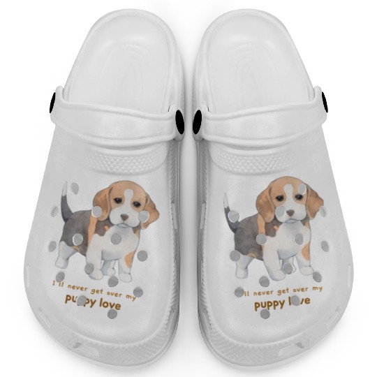I'll Never Get over my Puppy Love. Adorable Beagle Clogs