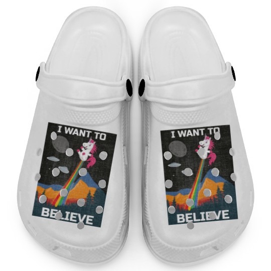 Unicorn "I Want To Believe" UAP Outfit Alien Ufo Clogs