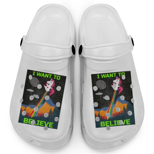 Unicorn "I Want To Believe" UAP Outfit Alien Ufo Clogs