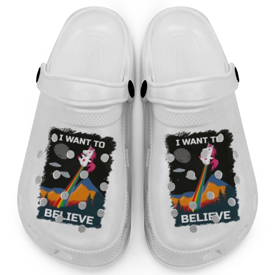 Unicorn "I Want To Believe" UAP Outfit Alien Ufo Clogs