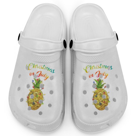 Christmas In July Pineapple Xmas Tree Lights Clogs