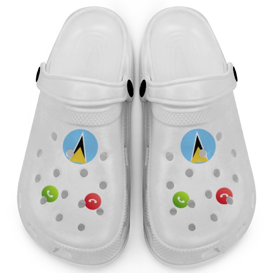 Saint Lucia is calling Is calling Flag Saying Clogs
