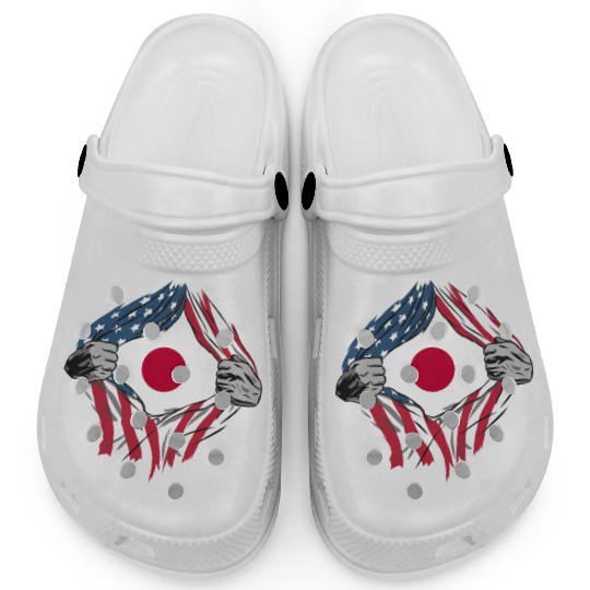 USA Japan friendship flags design Clogs