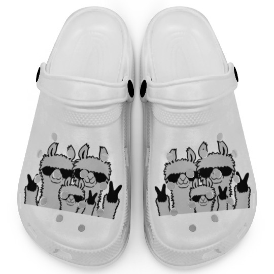 Peace family llama parents Clogs