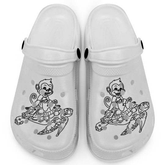 Turtle Lover Turtle And Monkey Funny Monkey Turtle Clogs