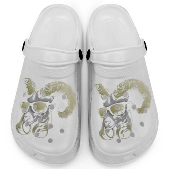DJ Goat Bling Cool and Funny Music Animal with Clogs