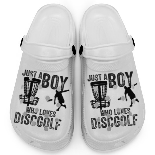 Boy Who Loves Disc Golf Vintage Ultimate Frisbee Clogs