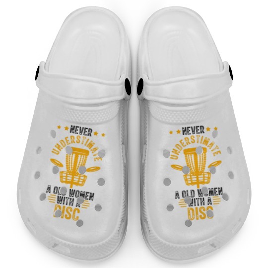 Old Women Disc Golf Vintage Ultimate Frisbee Clogs