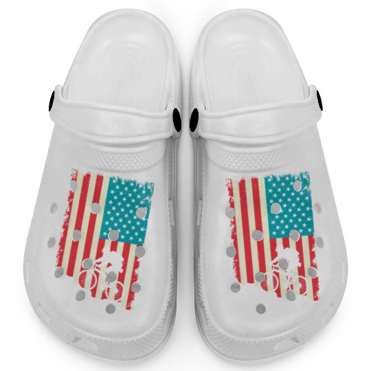 mountain biking american flag Clogs