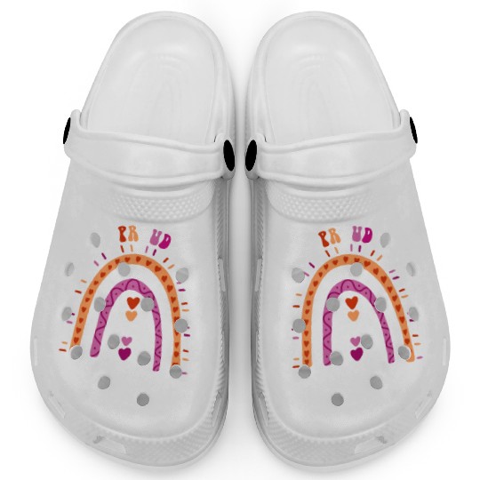Proud Colleague Lesbian Pride Boho Rainbow Clogs