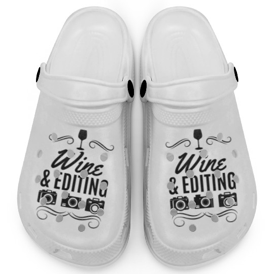 Photographer Wine & Editing Photography Camera Clogs