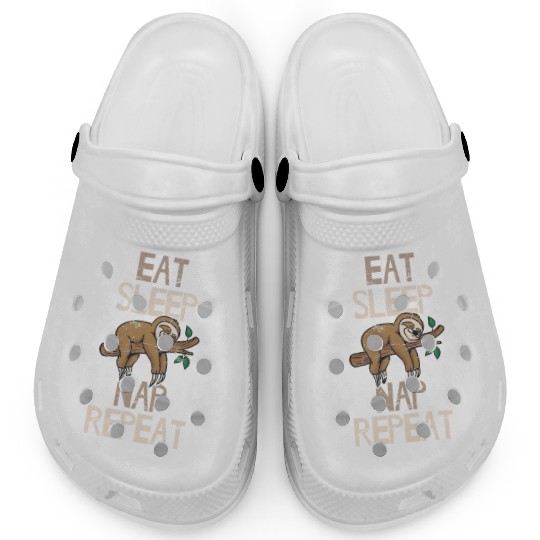 Eat Sleep Nap Repeat Funny Sloth Lovers Sleeping L Clogs