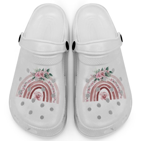 4th grade teacher floral rainbow back to school Clogs
