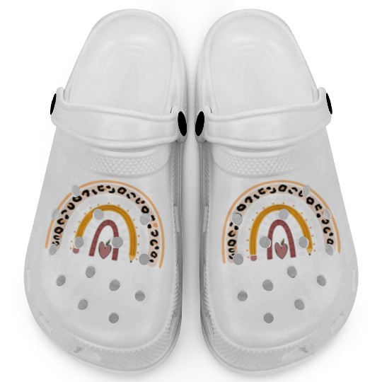 4th grade teacher leopard rainbow back to school Clogs