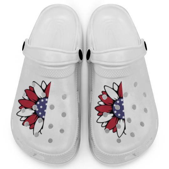 God Bless America Sunflower God Bless USA Clogs