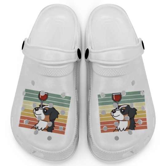 I Like Wine And My Bernese Mountain Dog Clogs