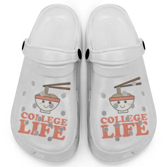 Funny College Life Cute Ramen Noodle Gift Clogs
