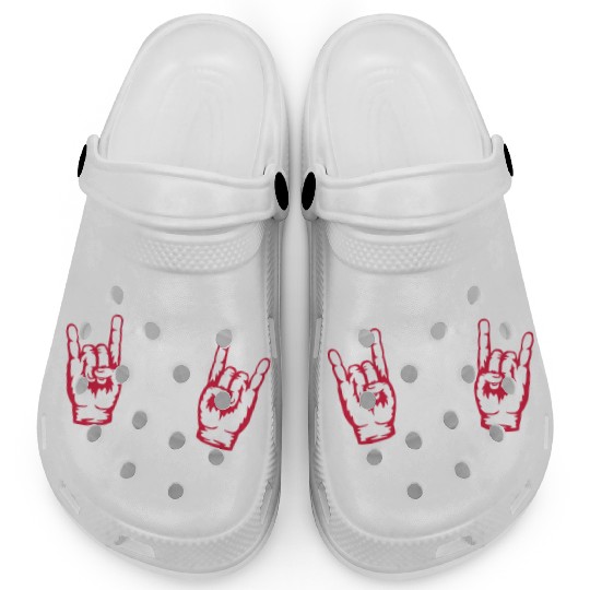 Heavy metal logo hand Clogs