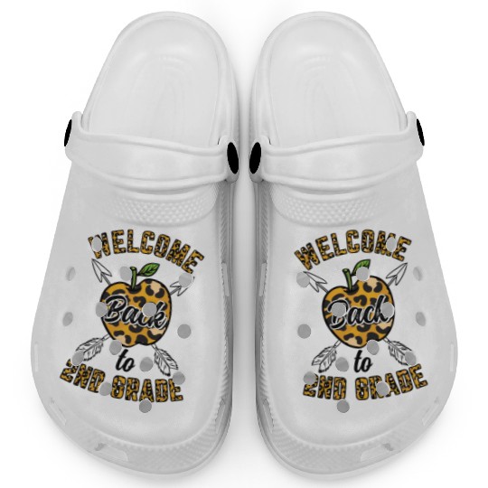 Welcome Back To 2nd Grade Leopard Print Clogs