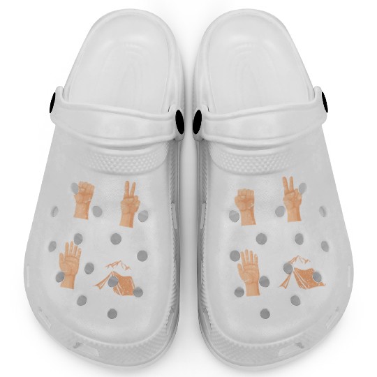 Rock Paper Scissors Nothing Beats Camping Funny Ca Clogs