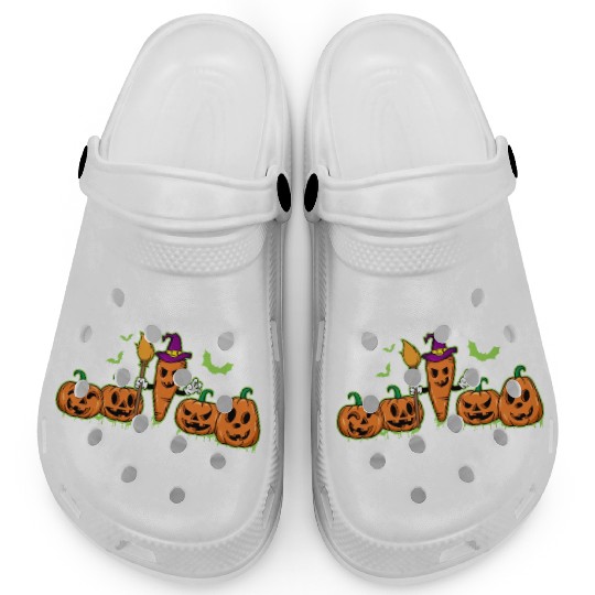 Happy Halloween Carrot Pumpkin Trick Or Treat Clogs