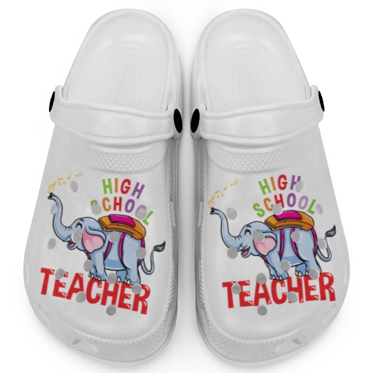 Back To School Elephant High School Teacher Clogs