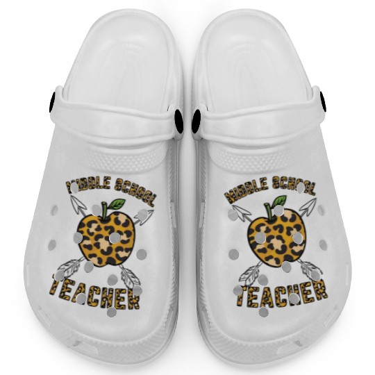 Middle School Teacher Leopard Print Clogs