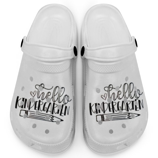 Back to School Hello Kindergarten Student Teacher Clogs