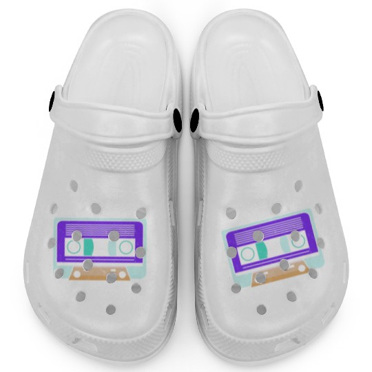 Old School Cassette Mixtape Music Lover Clogs