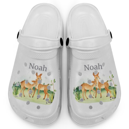 Waldtier Reh Flowers Name Noah Clogs