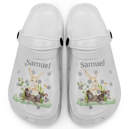 Waldtier Reh Hase Hedgehog Flowers Name Samuel Clogs