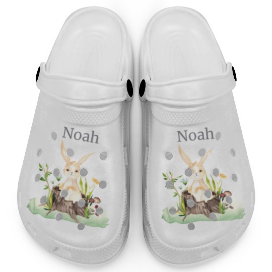 Waldtier Reh Hase Hedgehog Flowers Name Noah Clogs